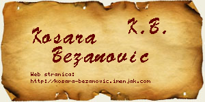 Kosara Bežanović vizit kartica